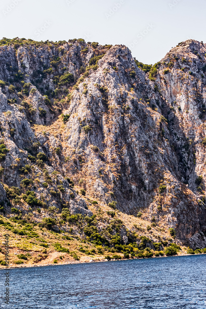 green island with hills Aegean Sea near Marmaris, Turkey green island with hills Aegean Sea near Marmaris, Turkey