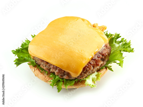 burger bread with meat and cheese
