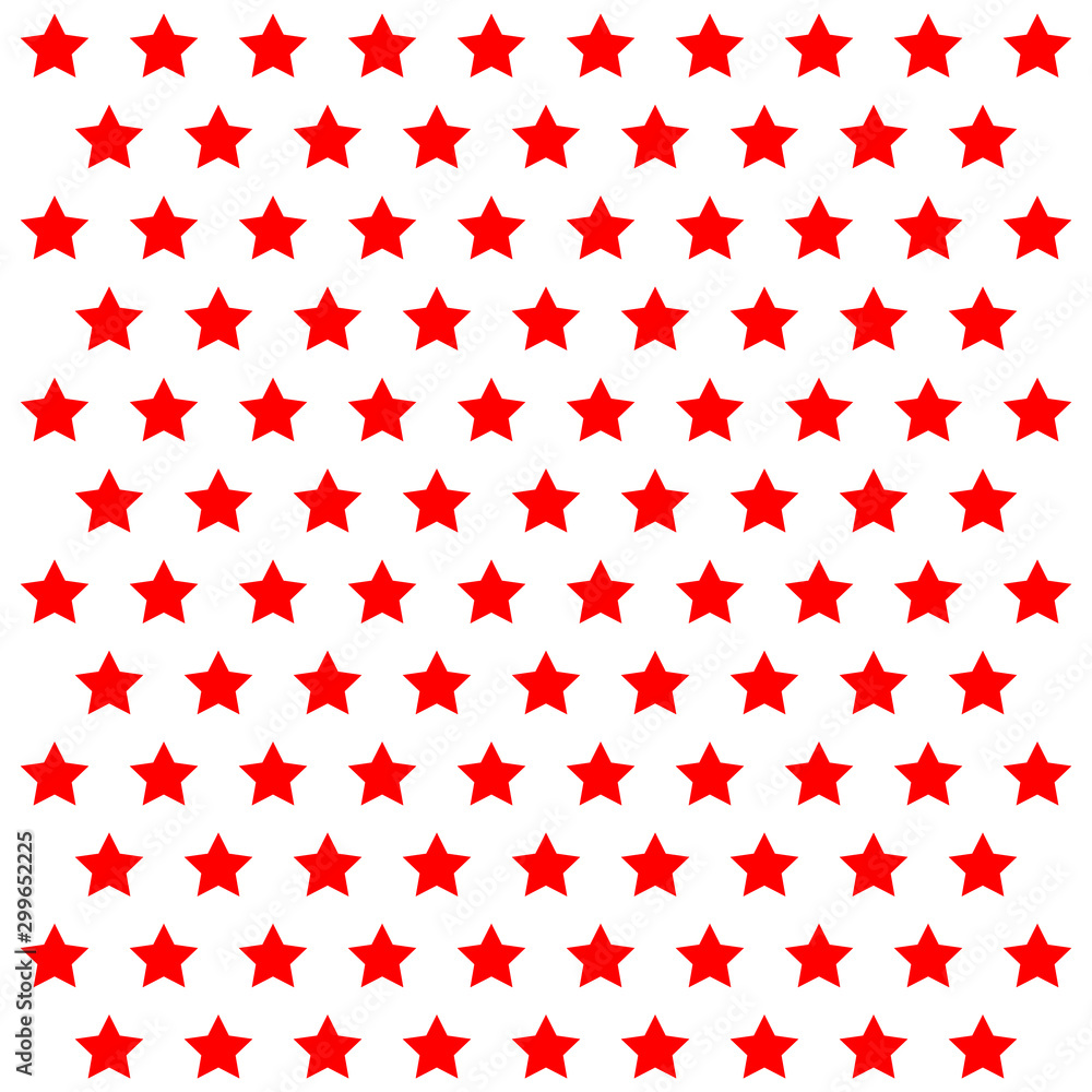 Pattern red stars on white background
