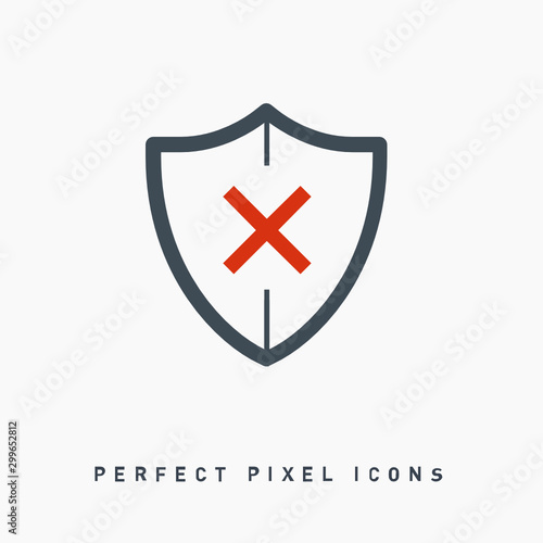Free Download Shield with ban cross pixel perfect icon for web and app isolated on white background - GFXLoad