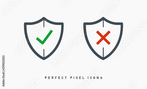 Shield with done tick pixel perfect set of icons for web and app isolated on white background Free Download Shield with done tick pixel perfect set of icons for web and app isolated on white background - GFXLoad