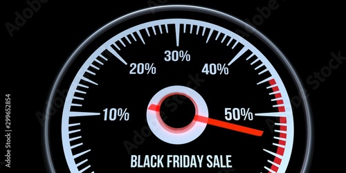 Black Friday 50 % Sale Level Meter extremely detaild and realistic high resolution 3d illustration