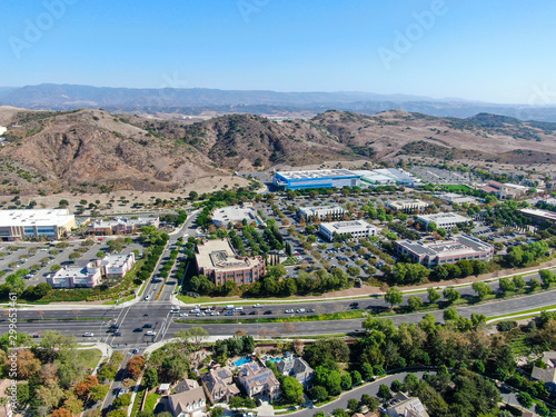 Aerial view of master-planned community and census-designated Ladera Ranch, South Orange County, California. Large-scale residential neighborhood © Unwind
