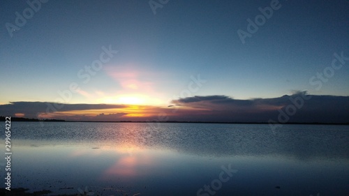 sunset over lake