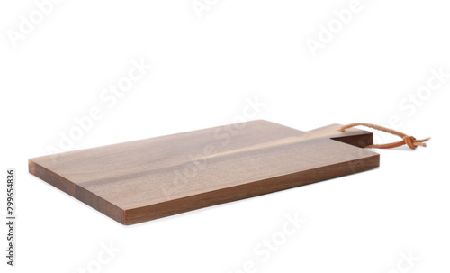 Empty clean wooden board isolated on white