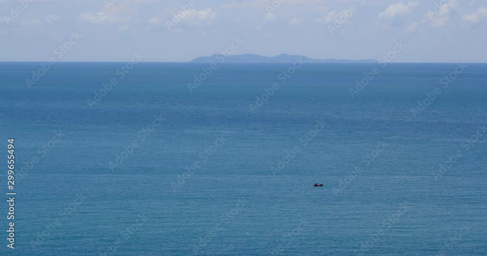 Blue sky sand sea water