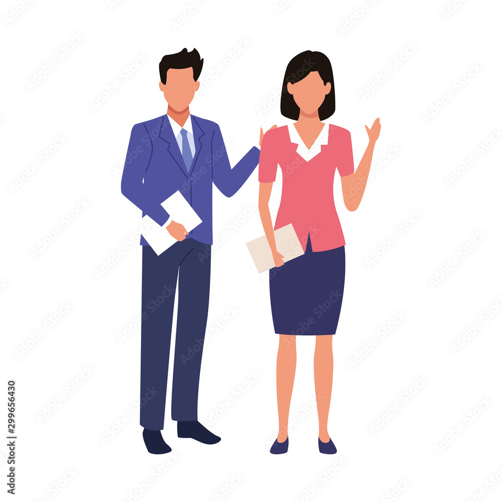 avatar businessman and businesswoman, colorful design avatar businessman and businesswoman, colorful design