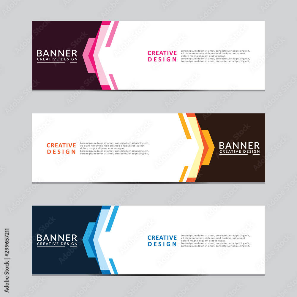 Vector abstract geometric design banner web template. Modern design. Vector illustration Vector abstract geometric design banner web template. Modern design. Vector illustration
