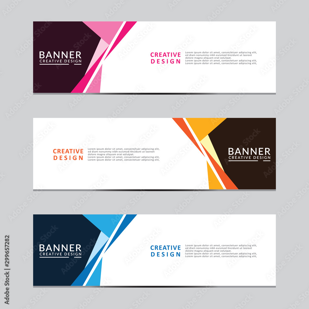 Vector abstract geometric design banner web template. Modern design. Vector illustration Vector abstract geometric design banner web template. Modern design. Vector illustration