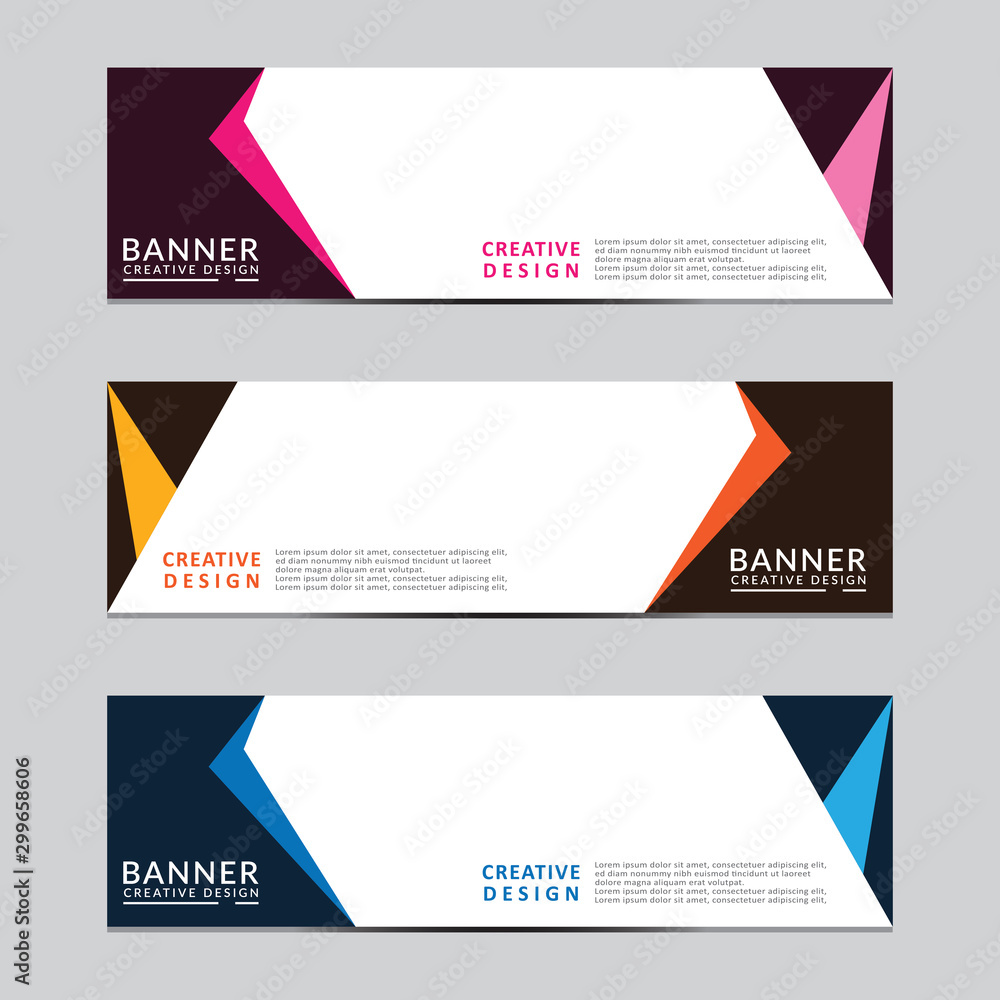 Vector abstract geometric design banner web template. Modern design. Vector illustration Vector abstract geometric design banner web template. Modern design. Vector illustration
