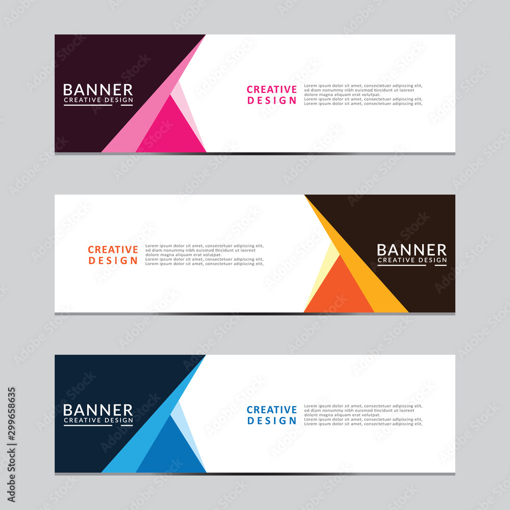 Vector abstract geometric design banner web template. Modern design. Vector illustration Vector abstract geometric design banner web template. Modern design. Vector illustration