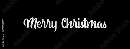 Merry christmas text sign. Calligraphy type, hand drawn style.