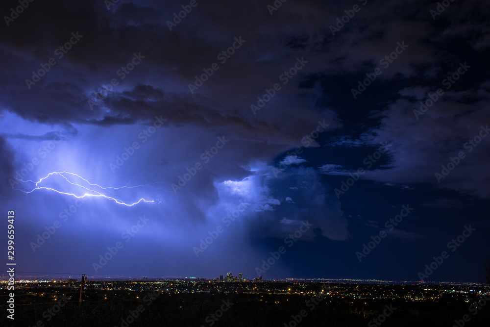 Lightning Strike over Denver Metro Area