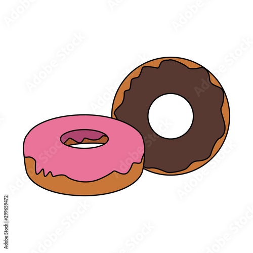 sweet donuts icon, colorful design