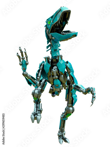 velociraptor robot running frontal view