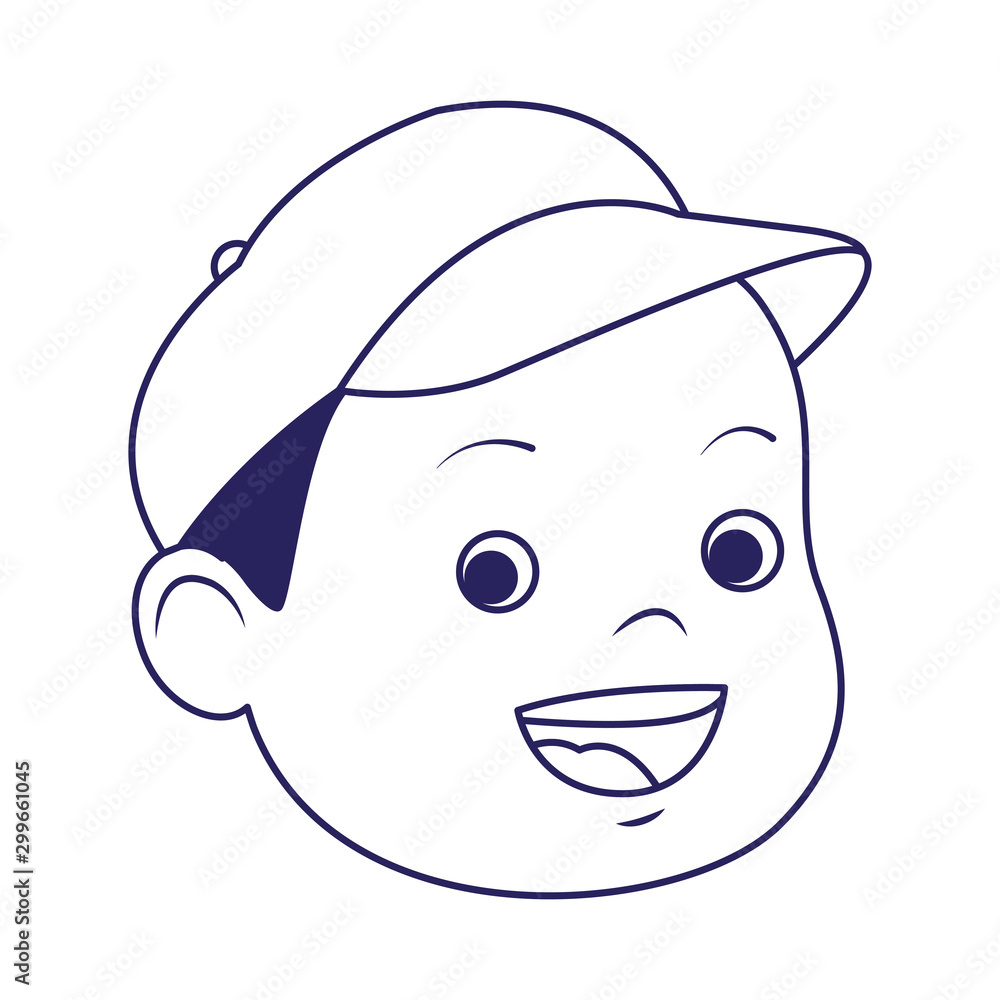 cartoon boy wearing a cap icon, flat design cartoon boy wearing a cap icon, flat design