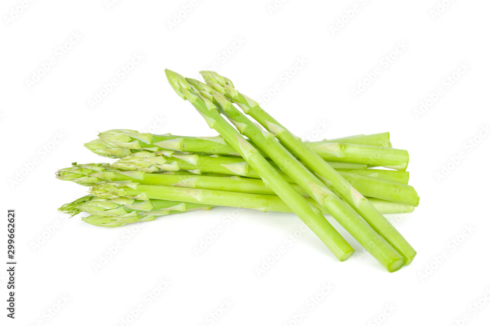 pile of fresh asparagus on white background pile of fresh asparagus on white background