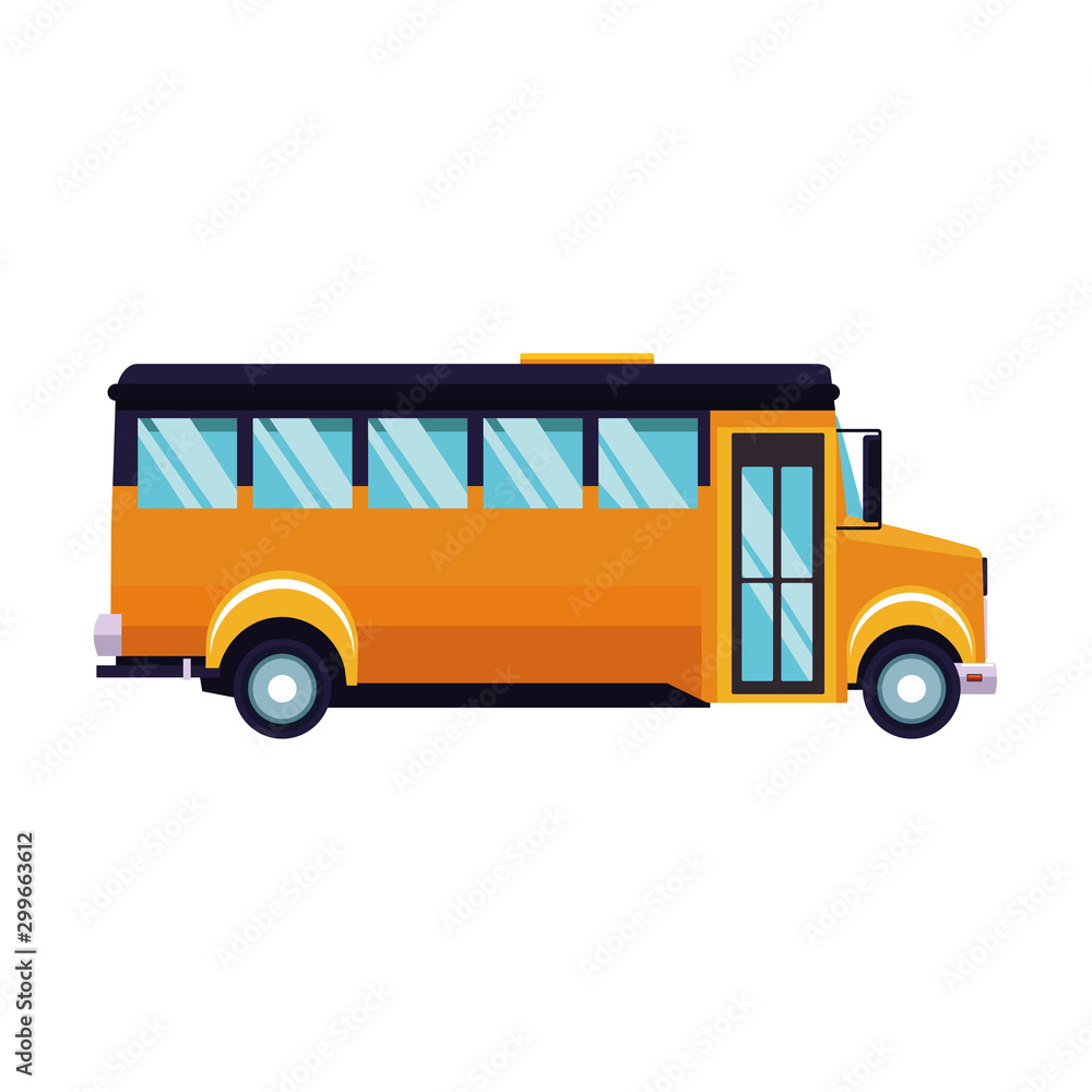 side view of school bus icon, colorful design