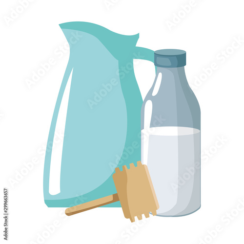 milk bottle and pitcher icon