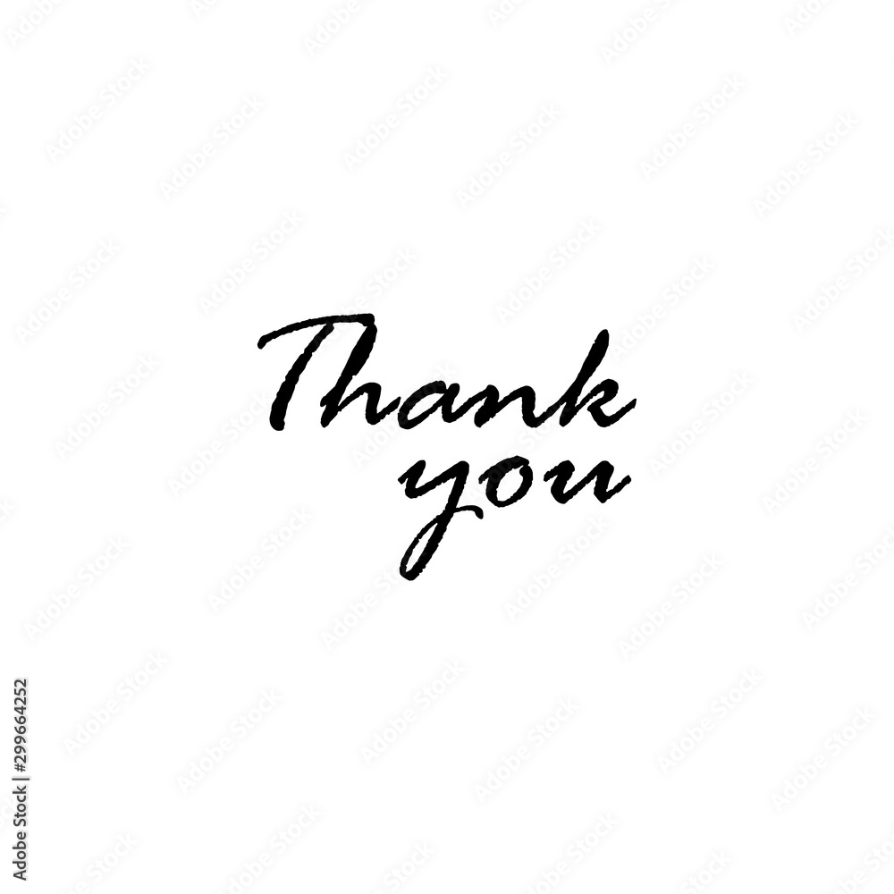 Fototapeta premium Thank You handwritten inscription. Hand drawn lettering calligraphy. Thanks card. Vector illustration.