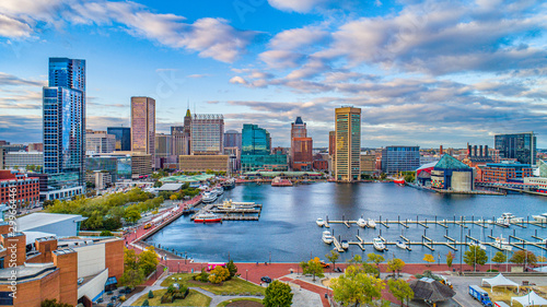 Photo Baltimore, Maryland, USA Downtown Skyline Aerial