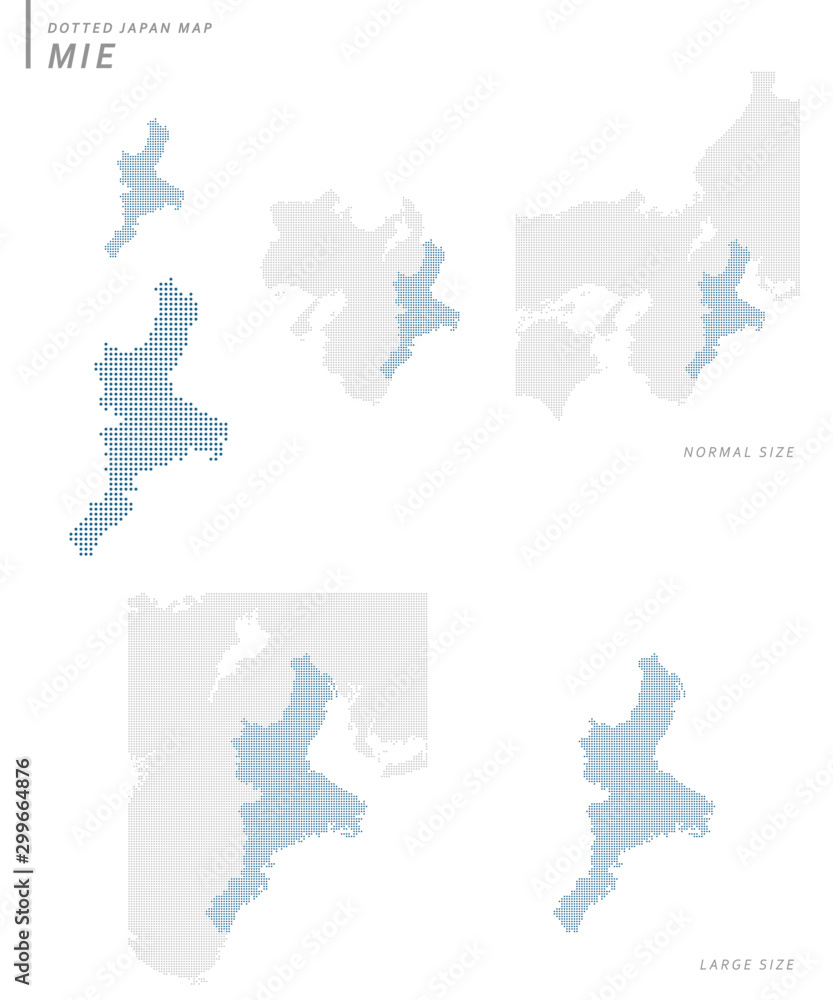 dotted Japan map, Mie