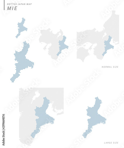 dotted Japan map  Mie