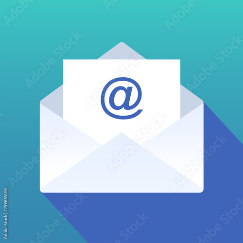 Envelope email icon. Flat art symbol. Vector illustration.