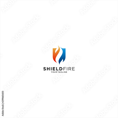 Shield Fire Logo template design