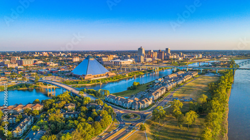 Memphis, Tennessee, USA Downtown Skyline Aerial Panorama