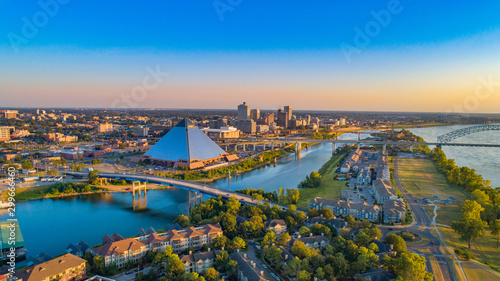 Memphis, Tennessee, USA Drone Skyline Aerial Panorama photo