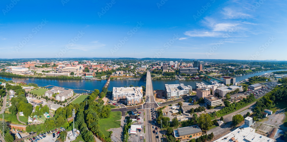 Fototapeta premium Knoxville Tennessee TN Downtown Drone Skyline Aerial
