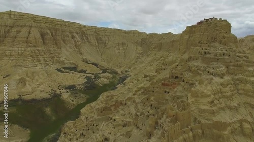 Tsaparang, the ruins of the ancient capital of Guge Kingdom and Tholing Monastery, Tibet. (aerial photography) photo