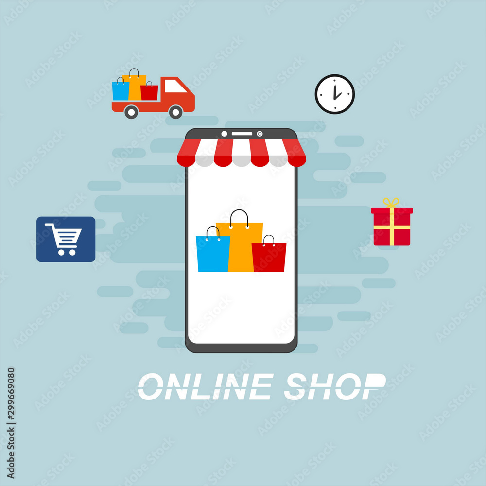 Modern Flat design people and Business concept for M-Commerce, easy to use and highly Modern Flat design people and Business concept for M-Commerce, easy to use and highly