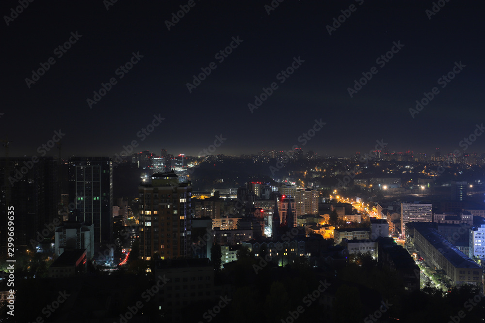 Night city view from above
