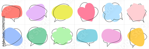 Fotografia Set of flat colorful bubble speech vector
