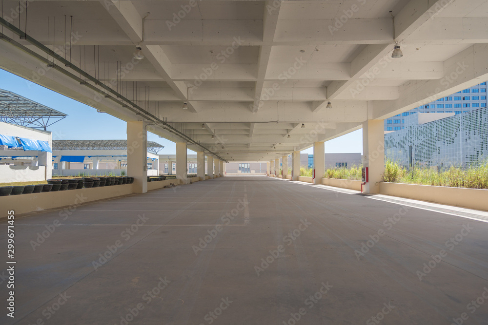 Large factory roof concrete building platform space landscap
