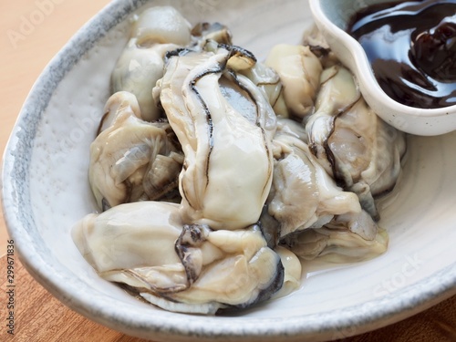 Fresh seafood oysters and oyster sauce