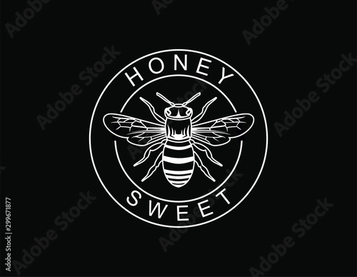The awesome illustration bee geometry logo mascot vector