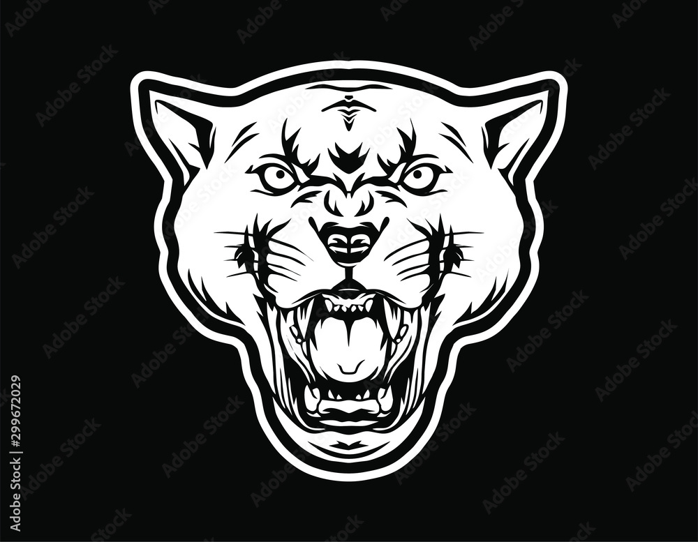 Obraz premium The awesome illustration cougar logo mascot vector