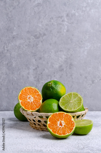 Raw green tangerine