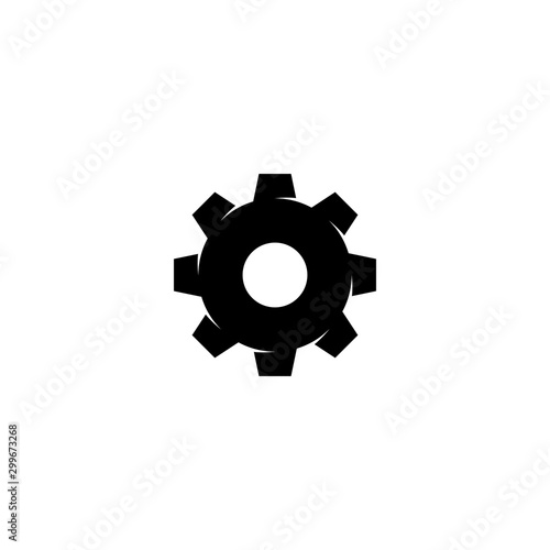 Silhouette setting gear icon vector in modern flat style for web