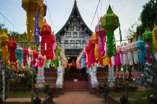 Buddhist Temple lanterns in Chiang Mai, Thailand © Jeff