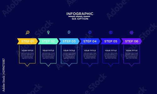 Vector Infographic stack chart design with icons and 6 options or steps. Infographics for business concept. Can be used for presentations banner, workflow layout, process diagram, flow chart,