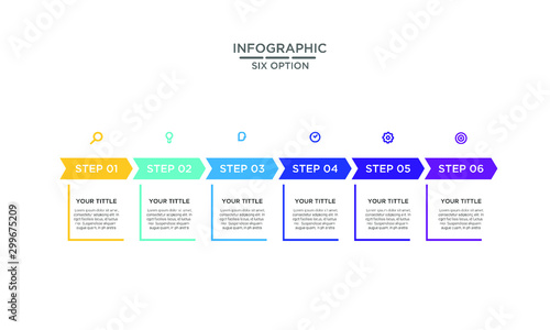 Vector Infographic stack chart design with icons and 6 options or steps. Infographics for business concept. Can be used for presentations banner  workflow layout  process diagram  flow chart 