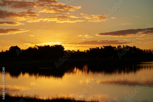 sunset over the lagoon with beautiful colors © David