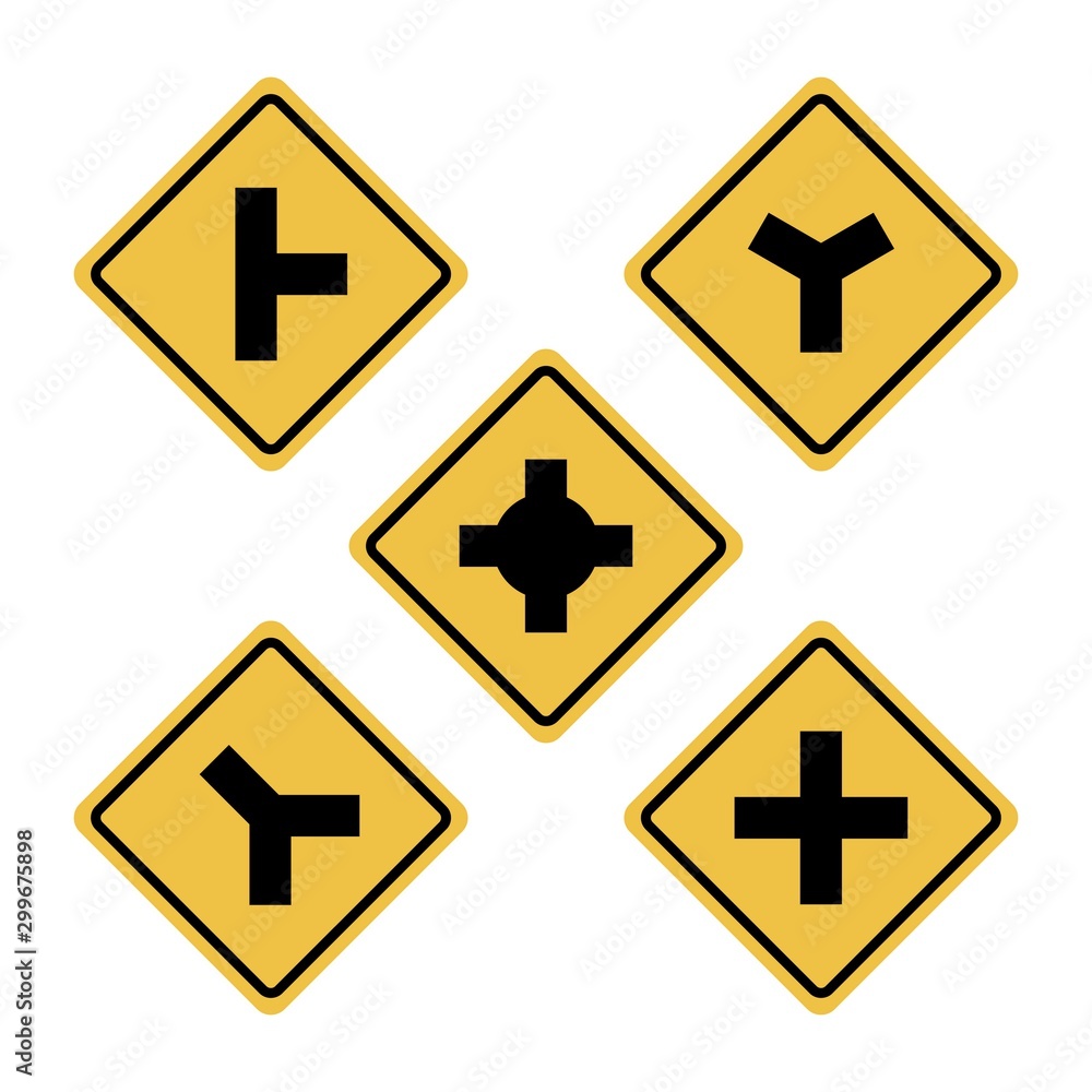 Set road sign symbol vector concept with flat graphic design Set road sign symbol vector concept with flat graphic design
