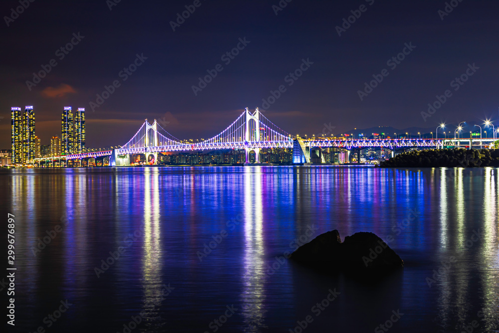 Fototapeta premium Busan Night Cityscape, South Korea