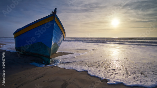 Migrant Boat Beached at Camposoto Beach San Fernando