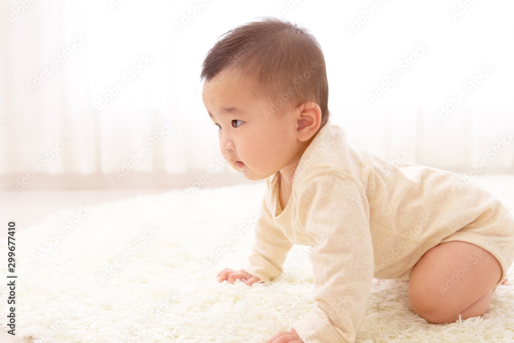 白背景と赤ちゃん 白背景と赤ちゃん